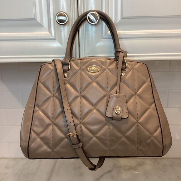 Coach Quilted Leather Small Margot Carryall Satchel Handbag - Picture 1 of 16